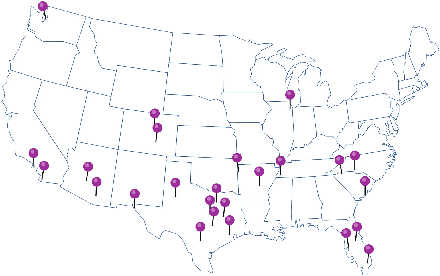 Map of Employers Health Network locations